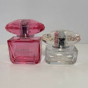 Lot of (2) Empty Versace Bright Crystal Perfume Bottles